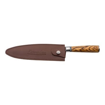 Katana Saya Olive Wood Chef's Knife 20cm Damascus Blade,