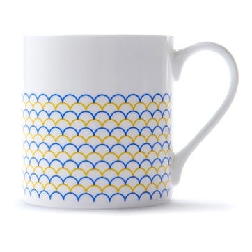 Mug, H9 x D8.5cm, Jo Deakin LTD, Ripple, yellow/blue