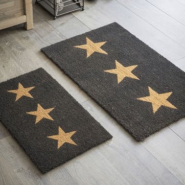 Triple Star Doormat Large, Charcoarl