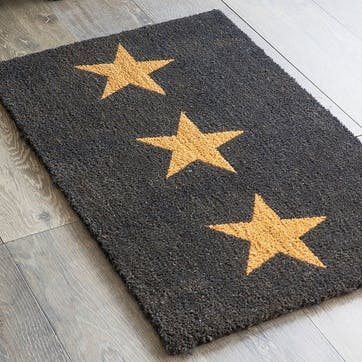 Triple Star Doormat Large, Charcoarl