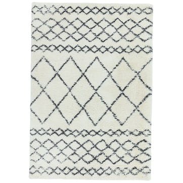 Alto  moroccan shaggy rug 160 x 230cm, Grey & Cream
