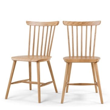 Deauville Set of 2 Dining Chairs; Oak
