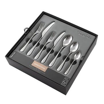 Bright Cutlery Set, 56 piece for 8 people, Sandstone