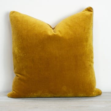 Unari Velvet Cushion 50 x 50cm, Turmeric