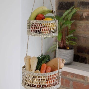 Natural Elements Seagrass Hanging Planter