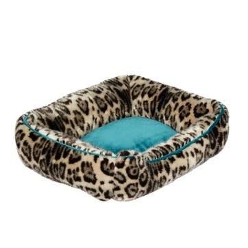 Leopard Faux Fur Pet Bed, Small