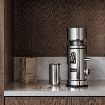 Flat Burr Coffee Grinder 27cm, Stainless Steel