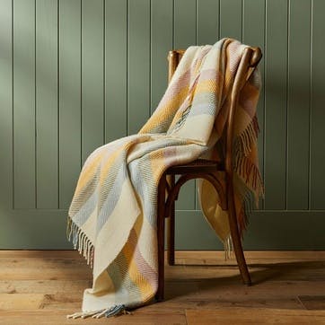 Stripes Throw  150 x 183cm, Primrose