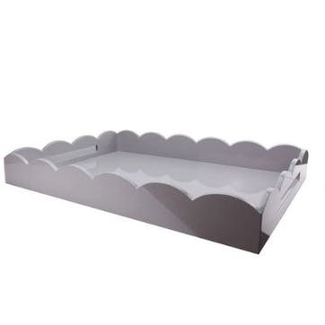 Lacquered Scallop Ottoman Tray 66 x 43cm, Chiffon