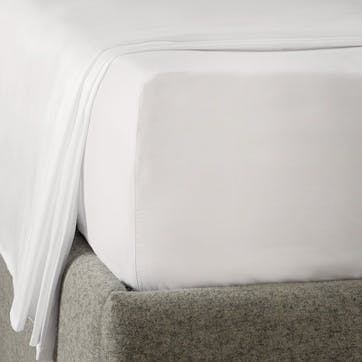 Savoy Deep Fitted Sheet, Double, White