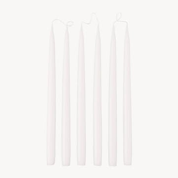 Set of 6 Tapered Dinner Candles H35cm, White