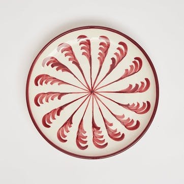 Swirl Set of 4 Dinner Plates, D26cm, Burgandy