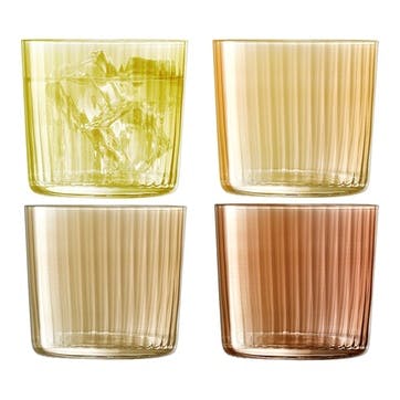 Gems Tumbler, Set of 4, Amber, 310ml