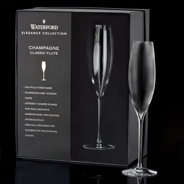 Elegance Crystal Champagne Flute, Set of 2