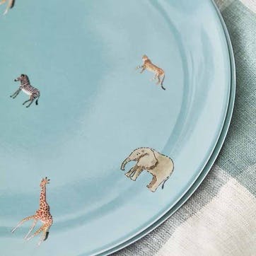 Animals of the Savannah Side Plate D20cm, Blue