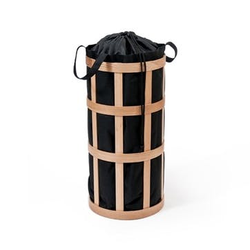 Laundry basket cage, H63 x W31 x D31cm, Wireworks, black/oak