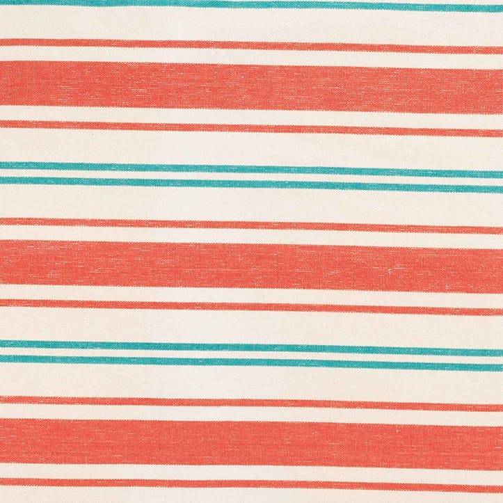 Summer Stripe Hand Made Set of 2 Napkins 45 x 45 cm, Red / Green / White
