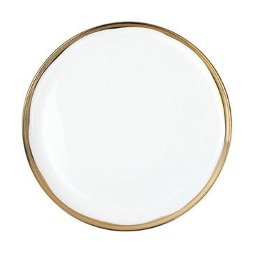 Dauville Set of 4 Dinner Plates, Gold Glaze