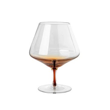 Amber Mouth Blown Cognac Glass