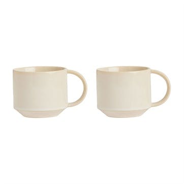 Yuka Set of 2 Mugs 250ml, Off White