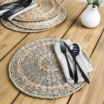 Bayford Set of 4 Woven Placemats D35cm, Natural