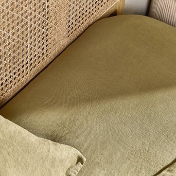 Adya Linen King Size Fitted Sheet, Olive