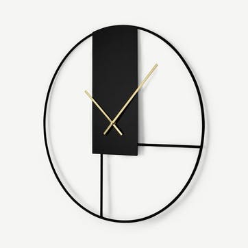Outline, Wall Clock, Black