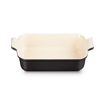 Stoneware Rectangular Dish - 26cm; Satin Black