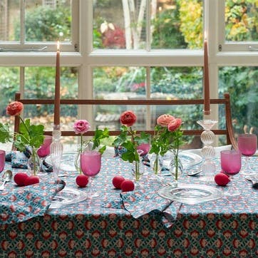 Sensu Cotton Tablecloth 170 x 350cm, Pink/Red/Blue