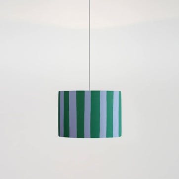 Stripe Drum Shade 35cm, Blue & Green