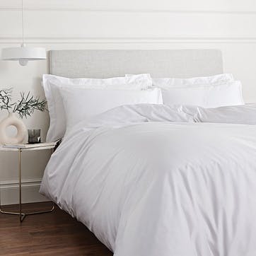 400TC Cotton Sateen Super King Duvet Set, White