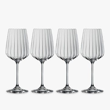 LifeStyle Set of 4 White Wine Glasses 440ml, Clear