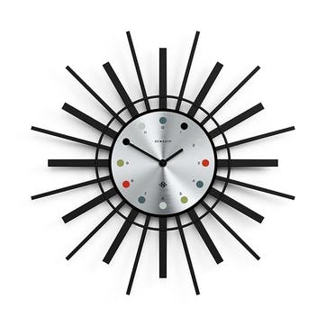 Stingray Wall Clock D43.6cm, Black/Silver