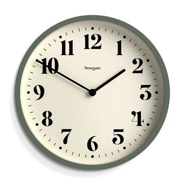Number Four Wall Clock D30cm, Asparagus Green