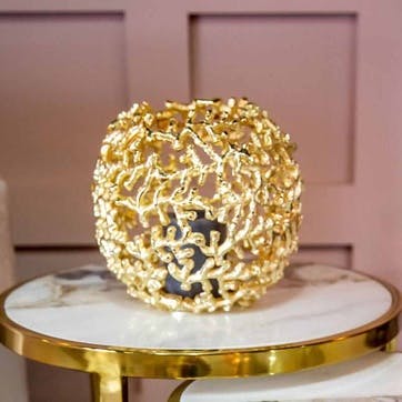 Coral Candle Holder H15 x D20cm, Gold