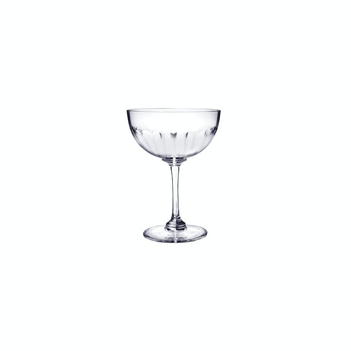 Lens Patterned Crystal Champagne Coupes, Set of 6