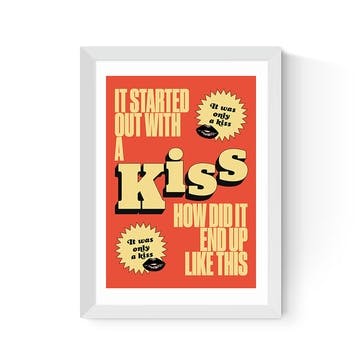 HollieGraphik Kiss Framed Print 45 x 33cm, Red