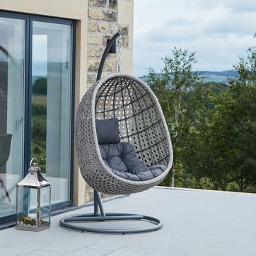 St Kitts Single Hanging Chair, Stone Grey