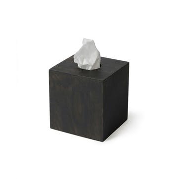 Tissue box cube, H14 x W12.5 x D13cm, Wireworks, Mezza, dark brown