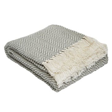 Herringbone Blanket 250cm x 130cm, Dove Grey