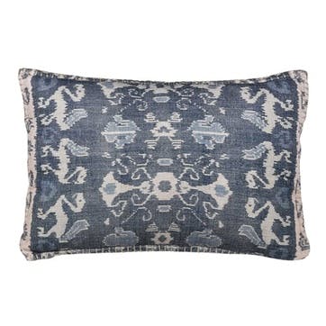 Ikat Cushion Cover 40 x 60cm, Blue & White