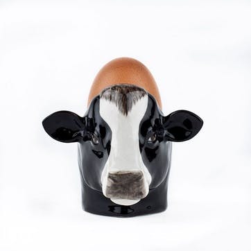 Friesian Cow Egg Cup, H8cm, Black & White