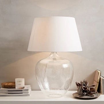Table lamp, H51 x W36cm, The White Company, St Ives, clear glass