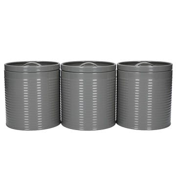 Storage Canisters 3 Piece Set , Grey