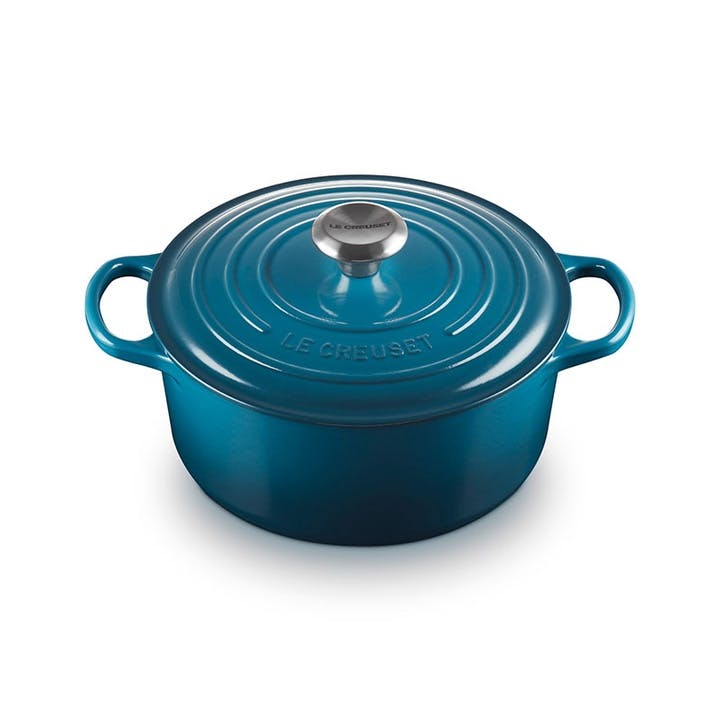 Round casserole, Dia24cm - 4.2L, Le Creuset, Signature Cast Iron, deep teal