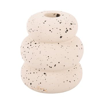 Speckle Rings Candle Holder H11cm, Ivory