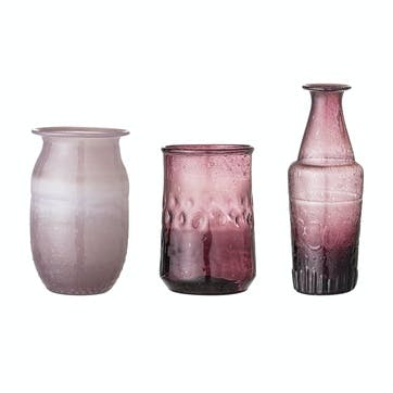 Set of 3 Purple Vases