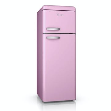 Retro Top-Mounted Fridge Freezer, Pink