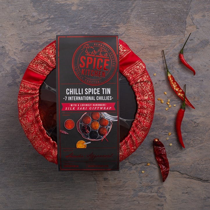 Chilli Spice Tin in Silk Wrap