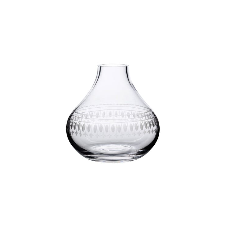 Oval Patterned Crystal Vase